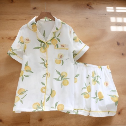 Casual Short Style Sleepwear Set