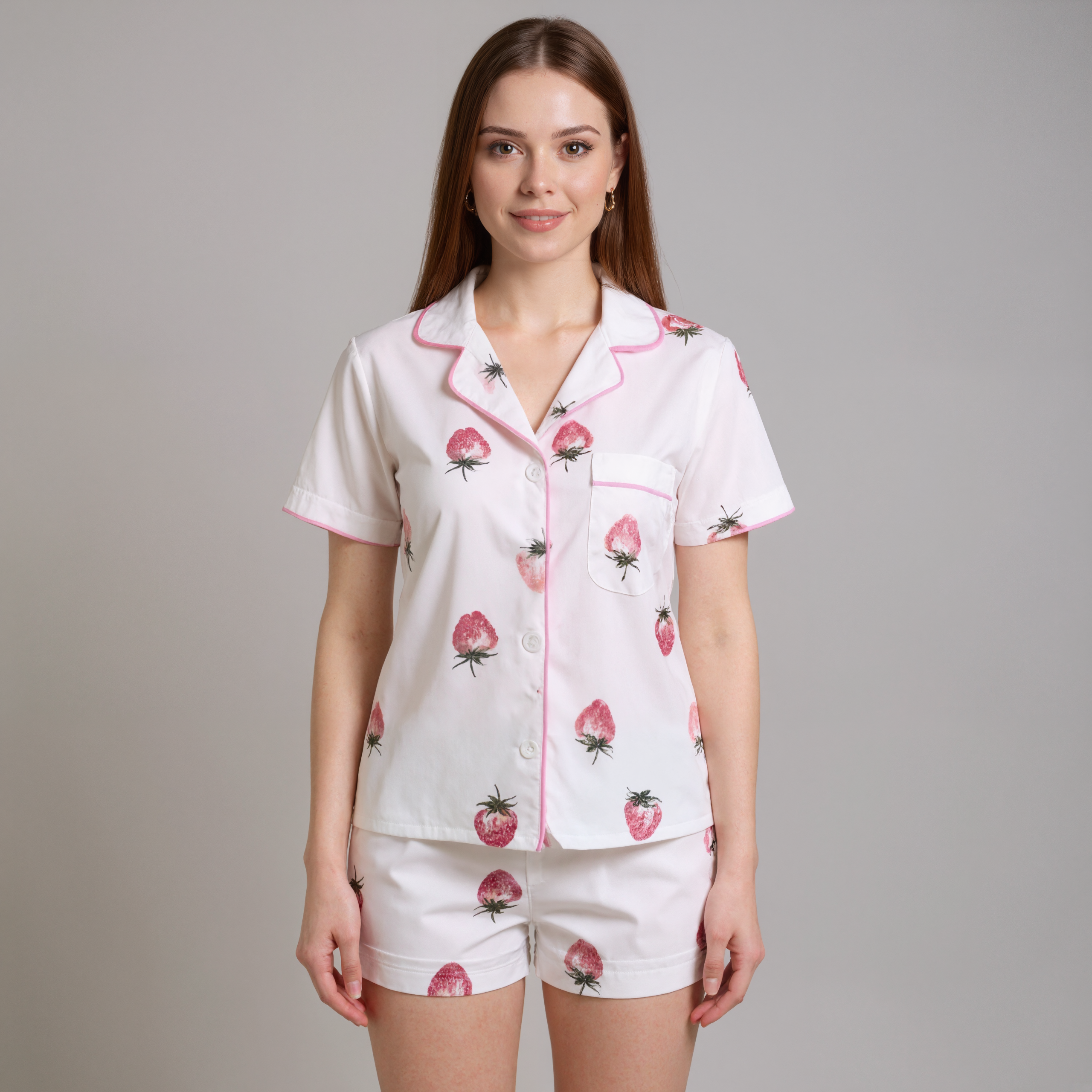 Casual Short Style Sleepwear Set