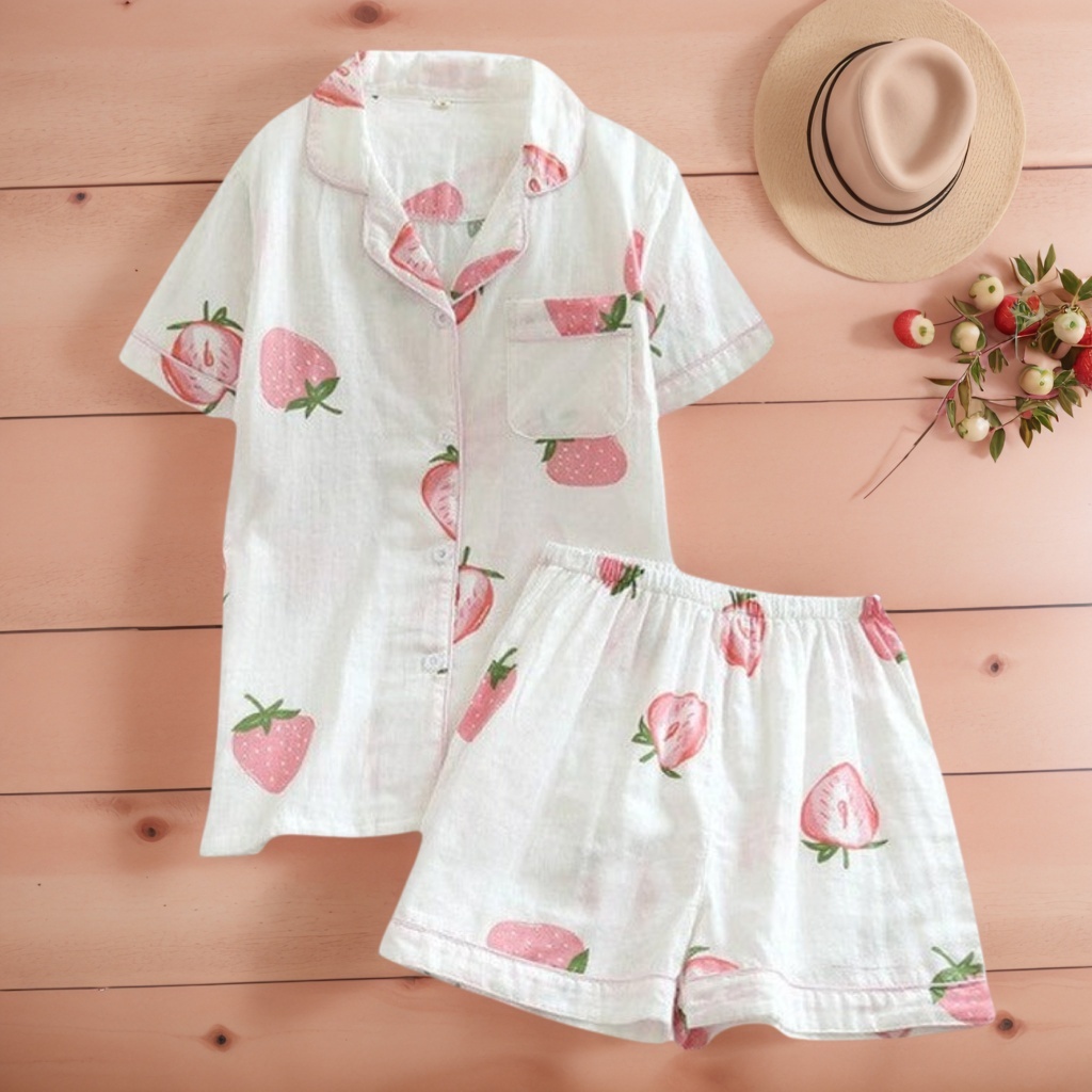 Casual Short Style Sleepwear Set