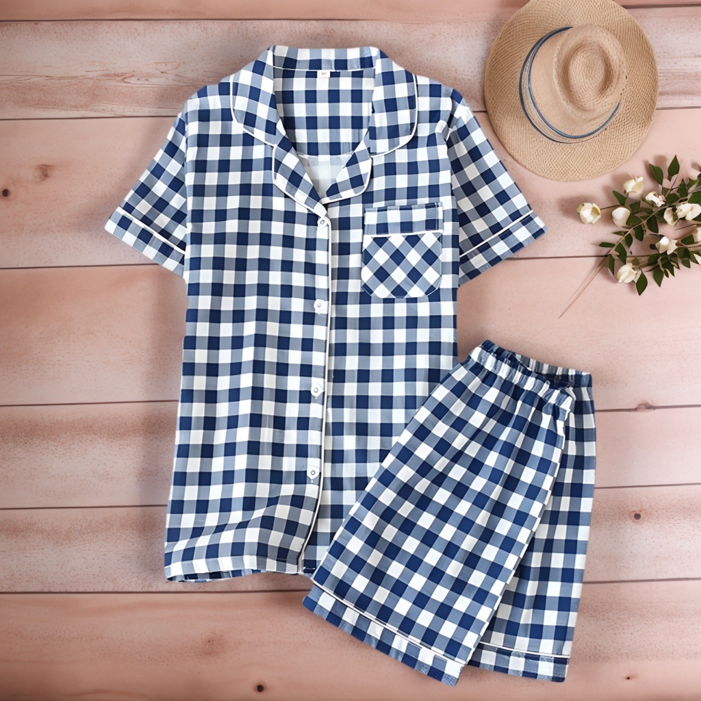 Casual Short Style Sleepwear Set