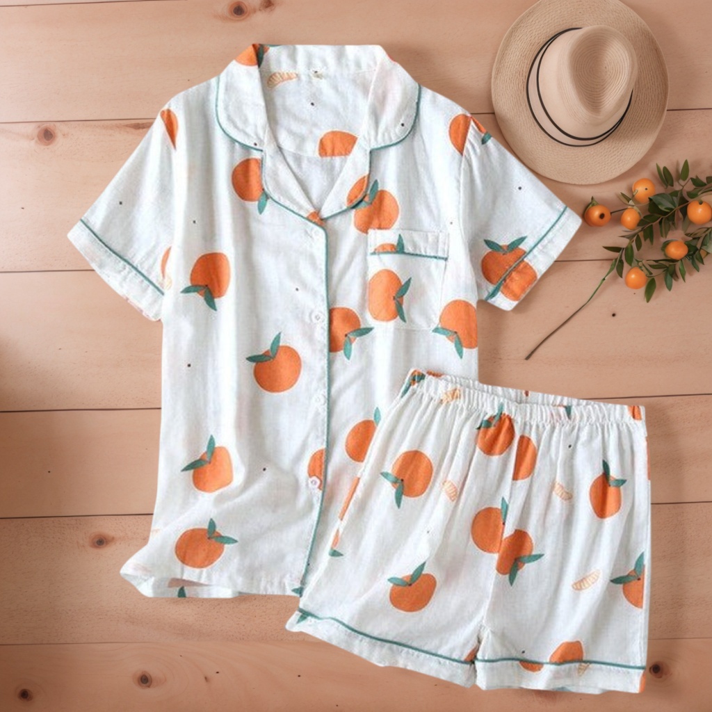 Casual Short Style Sleepwear Set