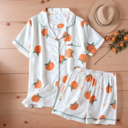 Casual Short Style Sleepwear Set