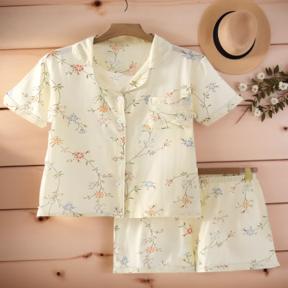 Casual Short Style Sleepwear Set