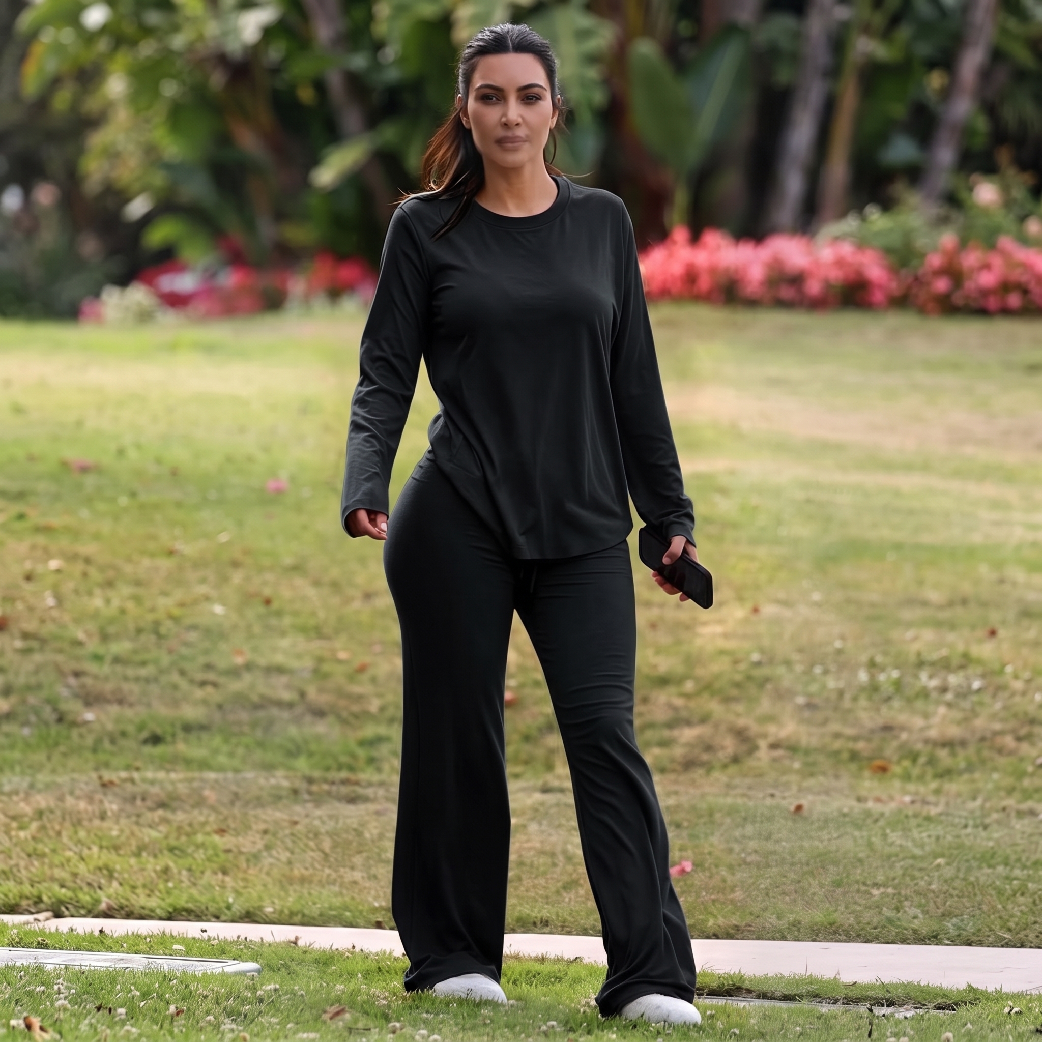 Long Sleeve Top and Drawstring Pants 2 Piece Casual Lounge Set for Women