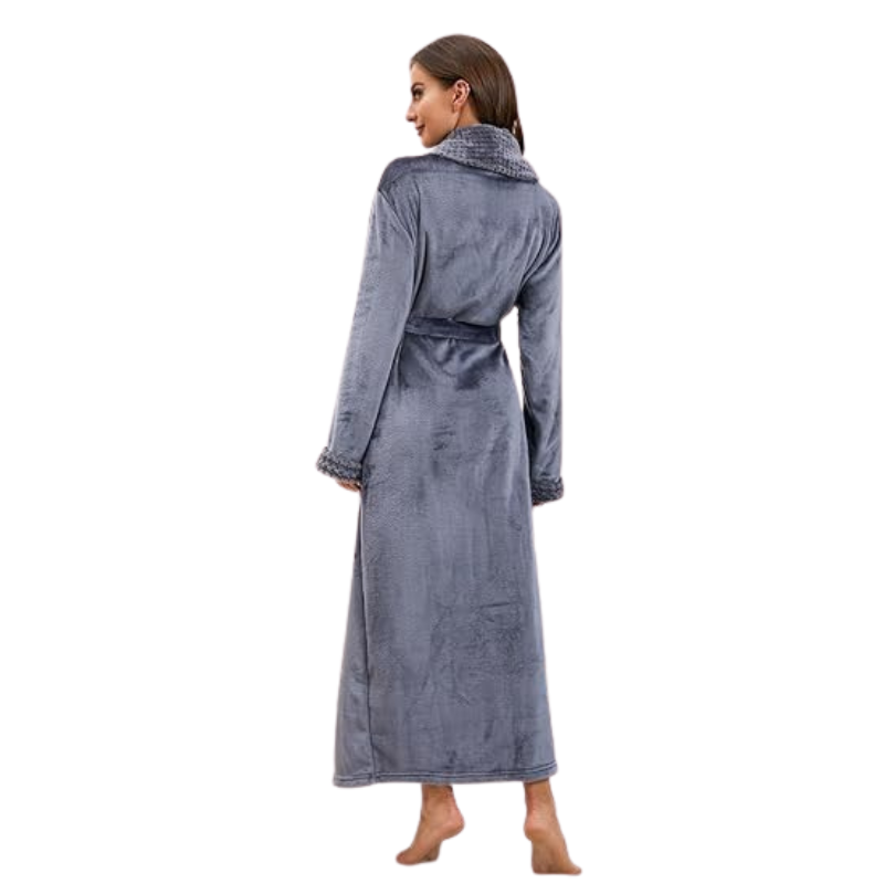 Full Length Plush Fleece Bathrobe For Women