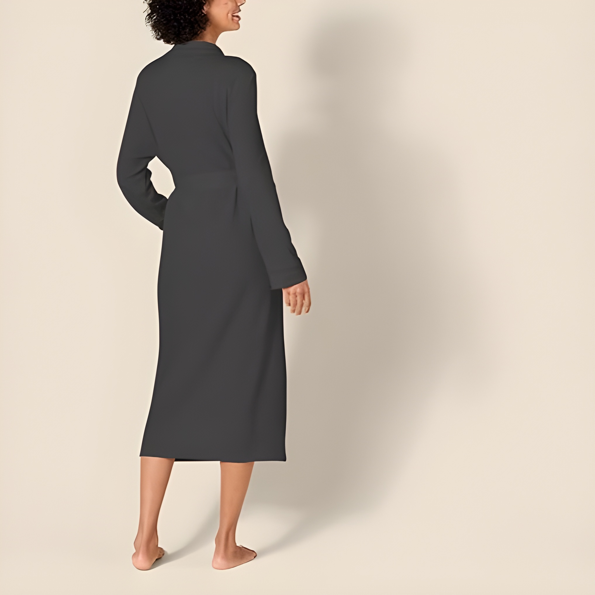 Lightweight Waffle Knit Full Length Bathrobe Home Wear For Women