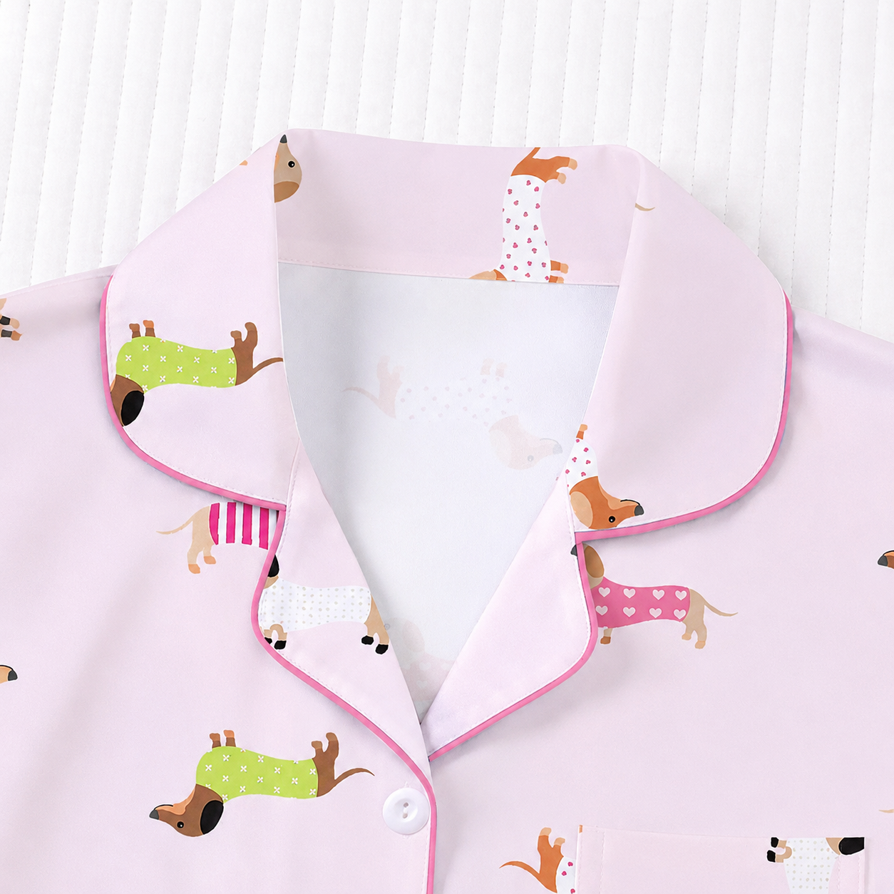 Casual Playful Print Short Sleeve Pajama Set for Women