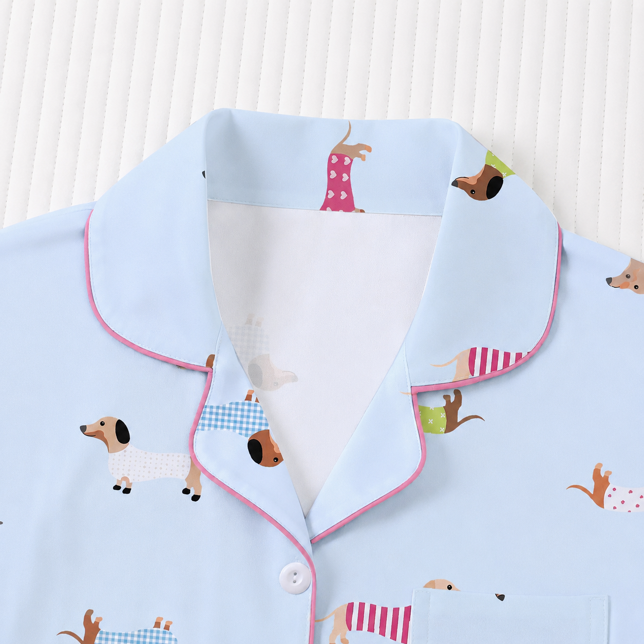 Casual Playful Print Short Sleeve Pajama Set for Women