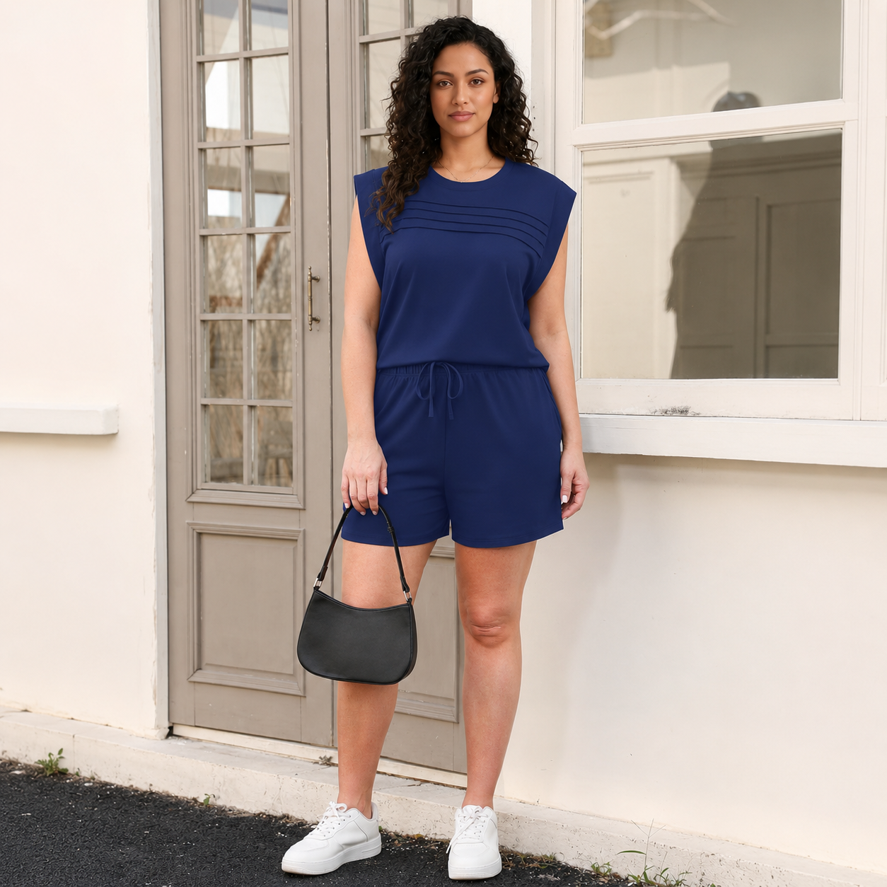 2 Pieces Beach Vacation Outfit Top And Shorts Set For Women
