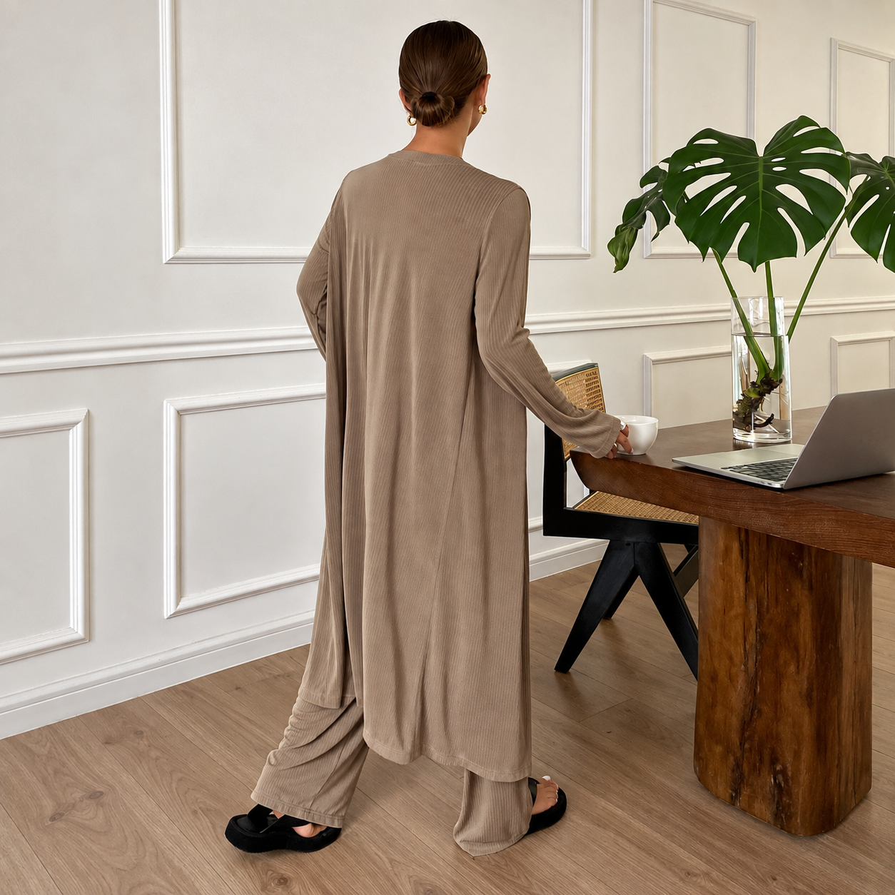 3 Pieces Cozy Camisole And Robe Pajama Set For Women