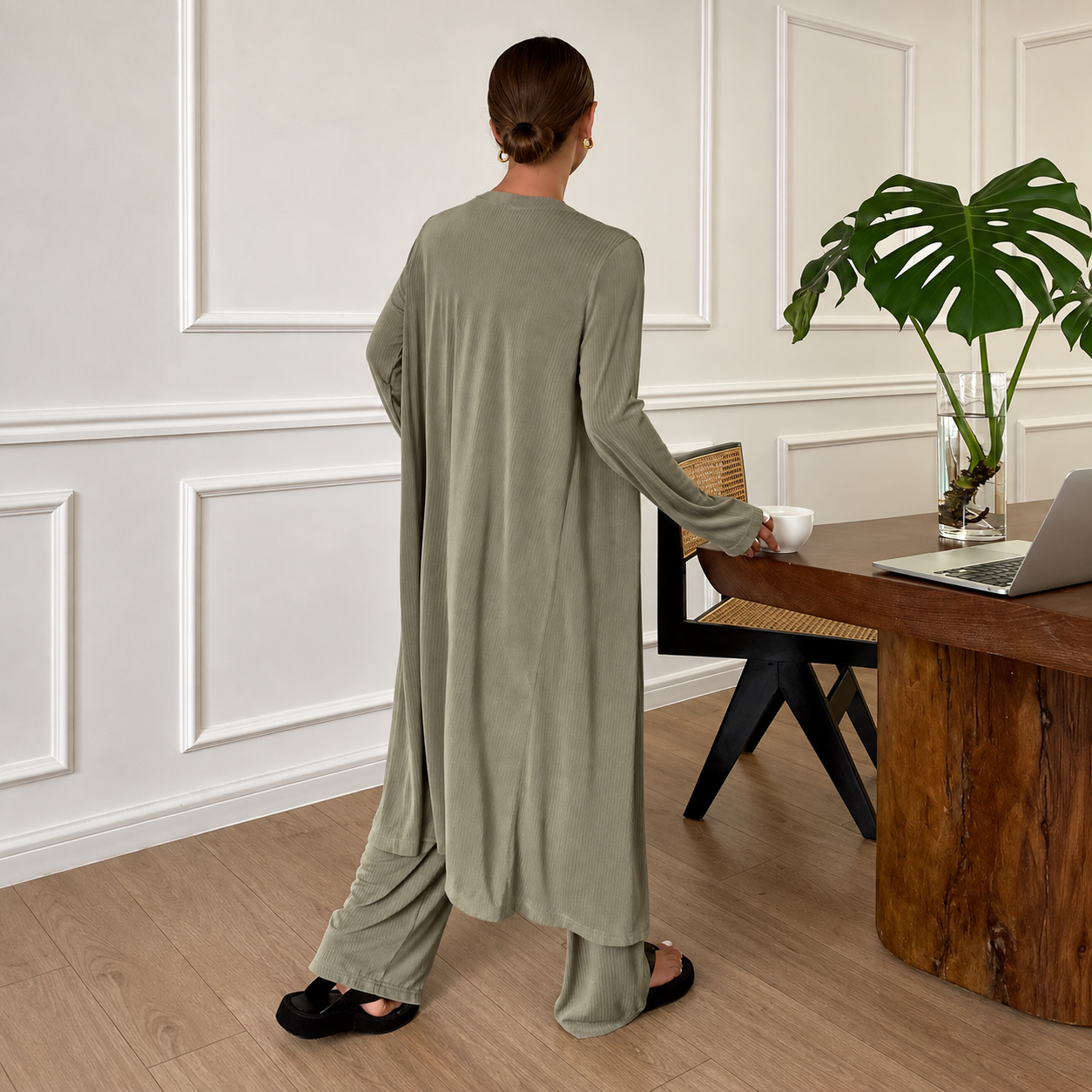 3 Pieces Cozy Camisole And Robe Pajama Set For Women