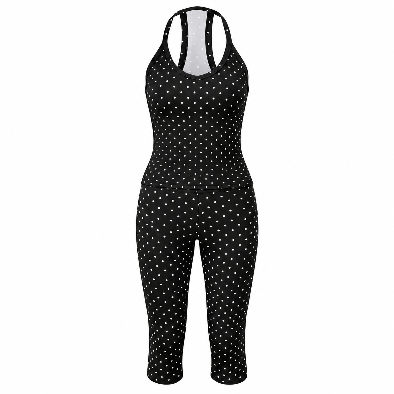 Polka Dot Spaghetti Strap 2 Piece Loungewear Set for Women