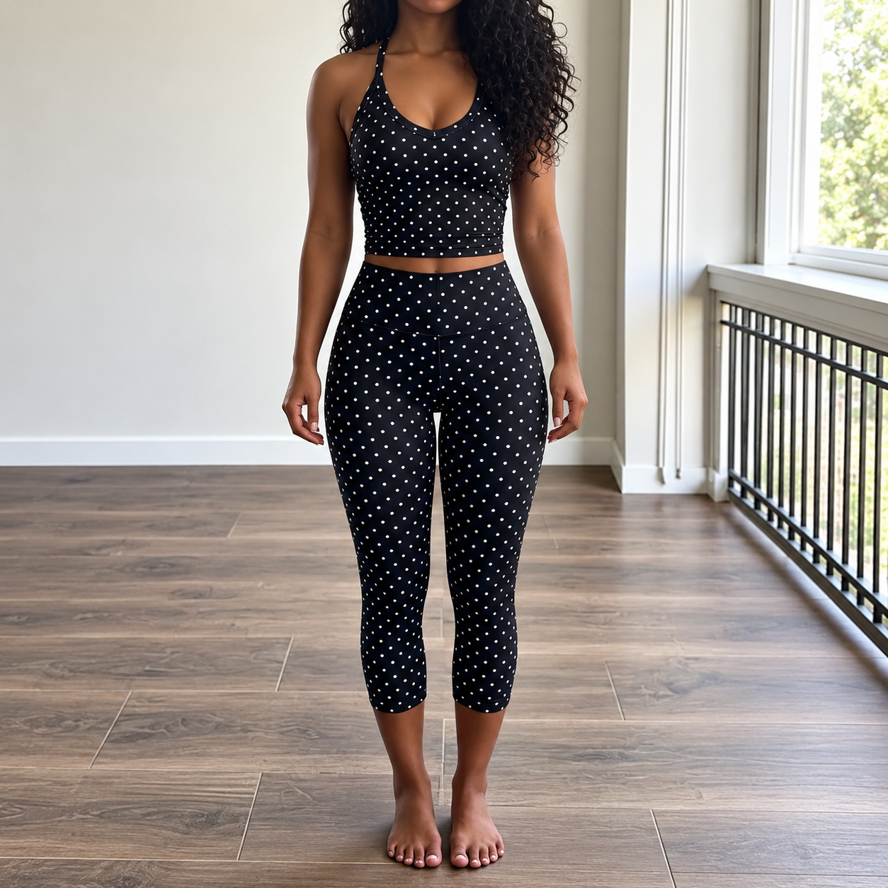 Polka Dot Spaghetti Strap 2 Piece Loungewear Set for Women