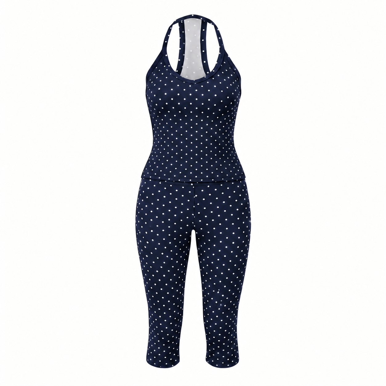 Polka Dot Spaghetti Strap 2 Piece Loungewear Set for Women