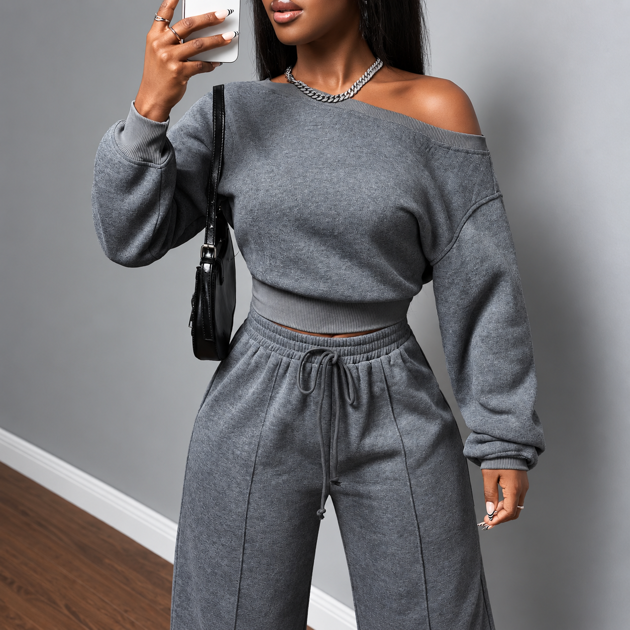 Athleisure Zip Top and Straight Sweatpants 2 Piece Lounge Set for Women