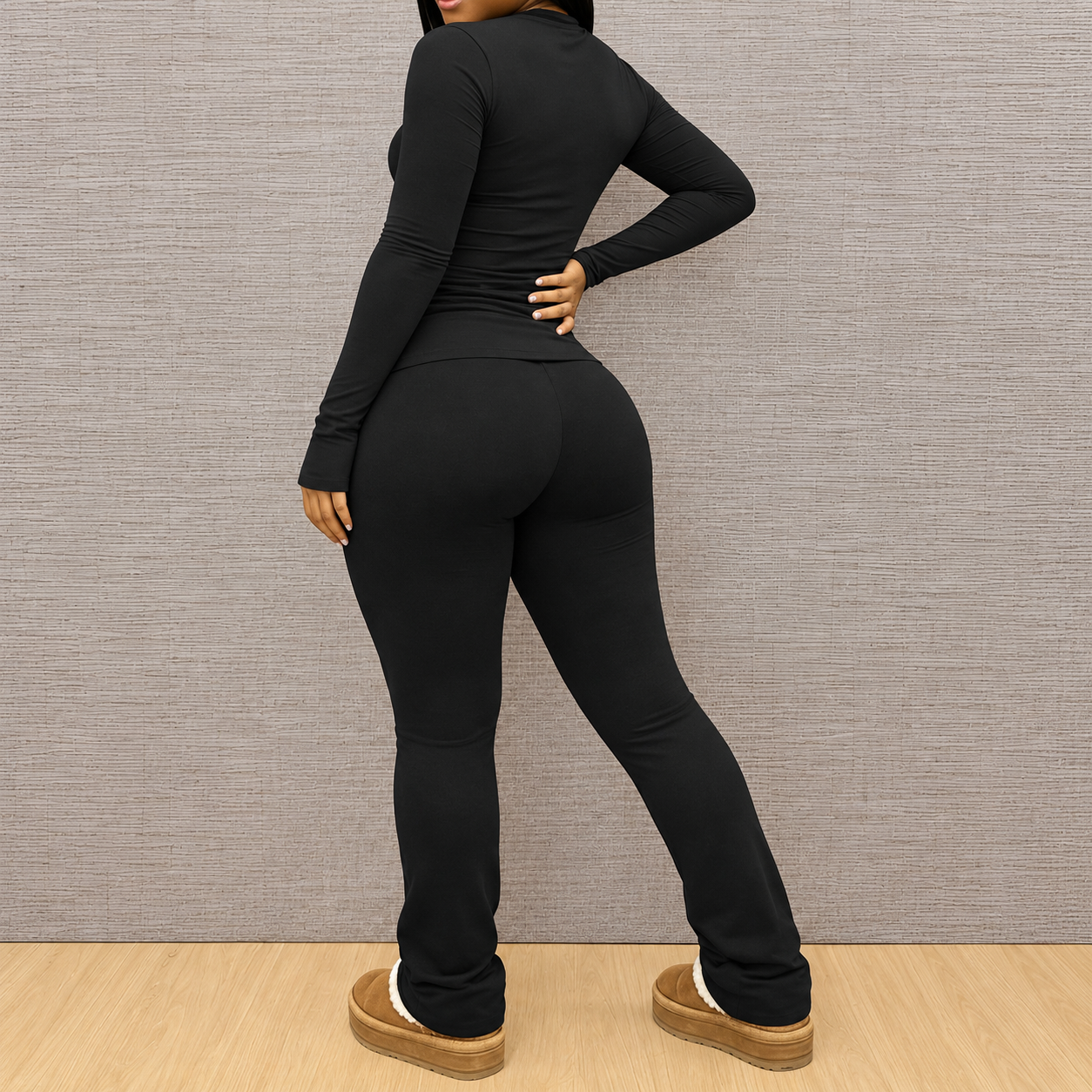 Long Sleeve Top and Pants 2 Piece Casual Set for Women