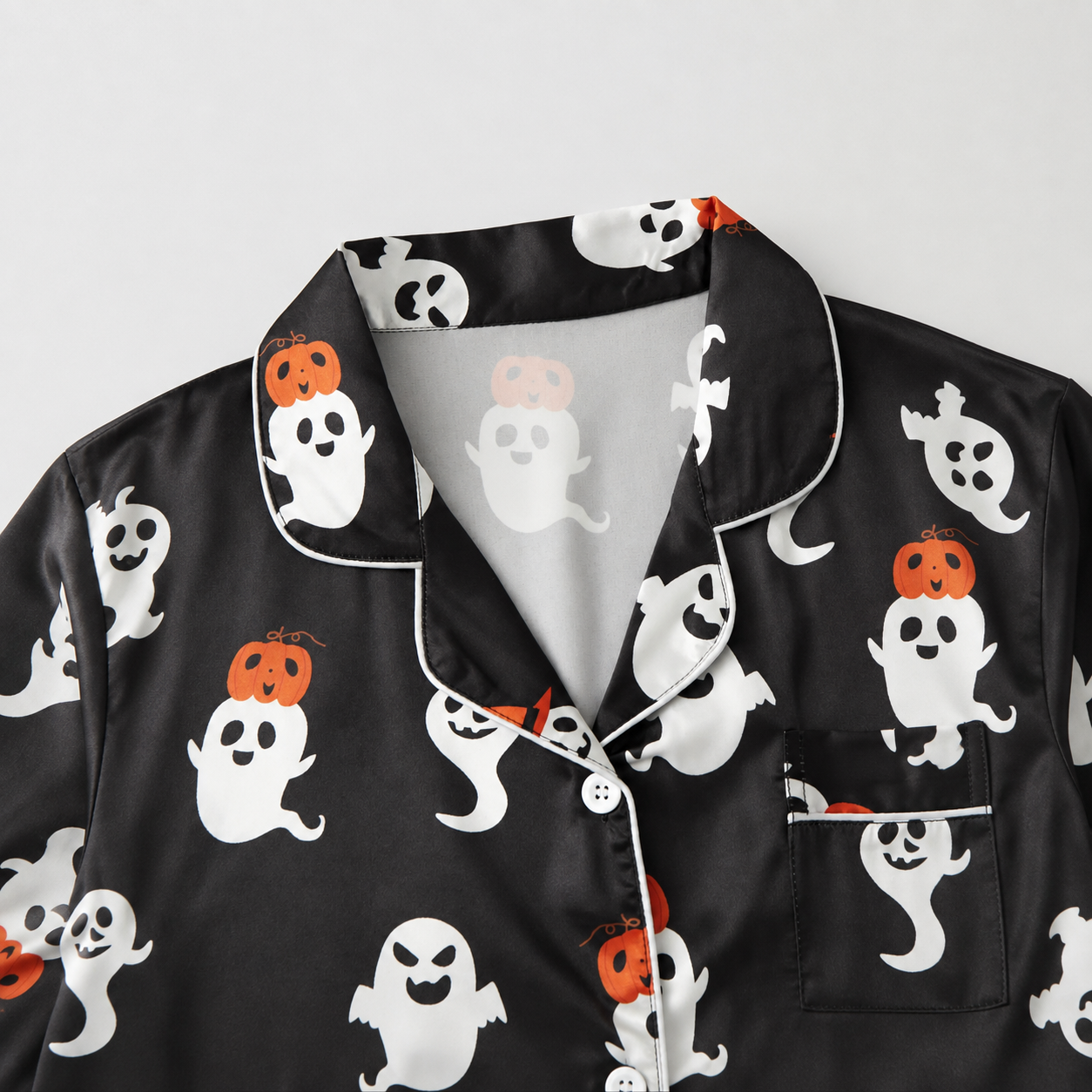 2 Piece Halloween Cartoon Print Shirt And Short Set For Women