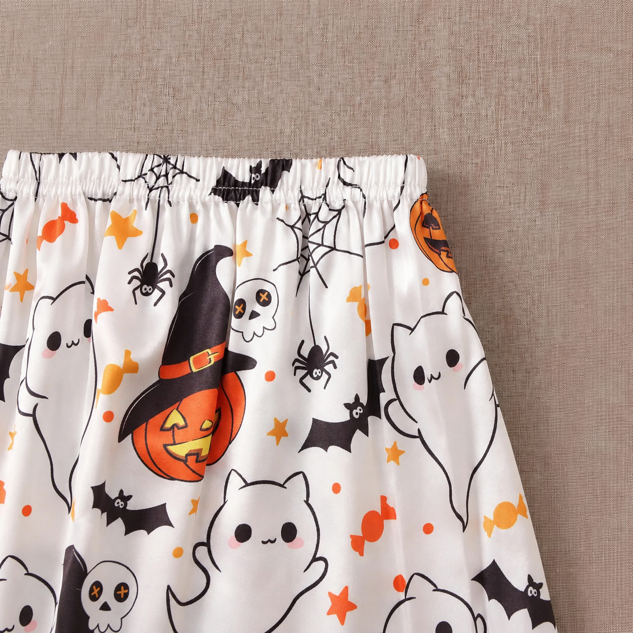 2 Piece Halloween Cartoon Print Shirt And Short Set For Women