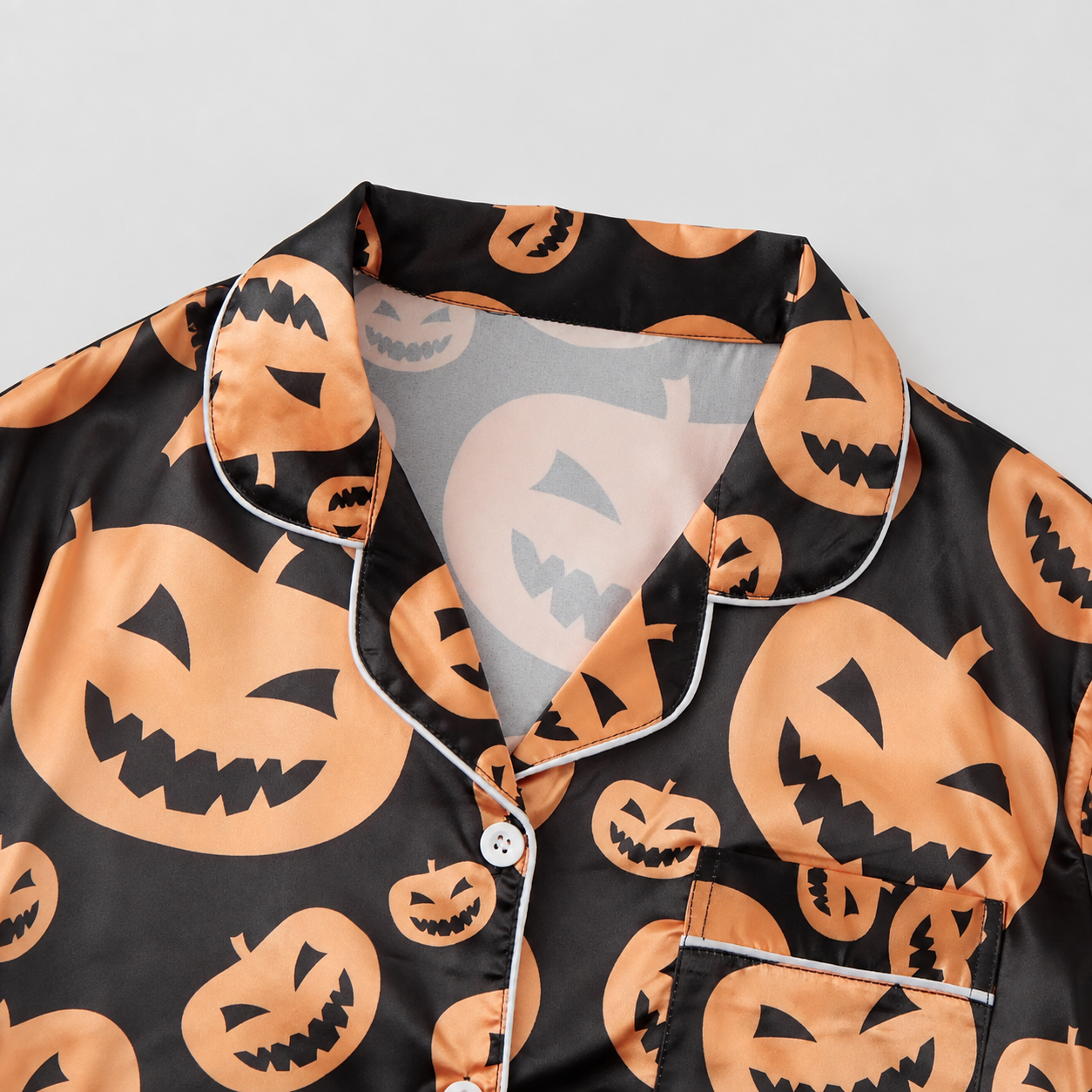 2 Piece Halloween Cartoon Print Shirt And Short Set For Women