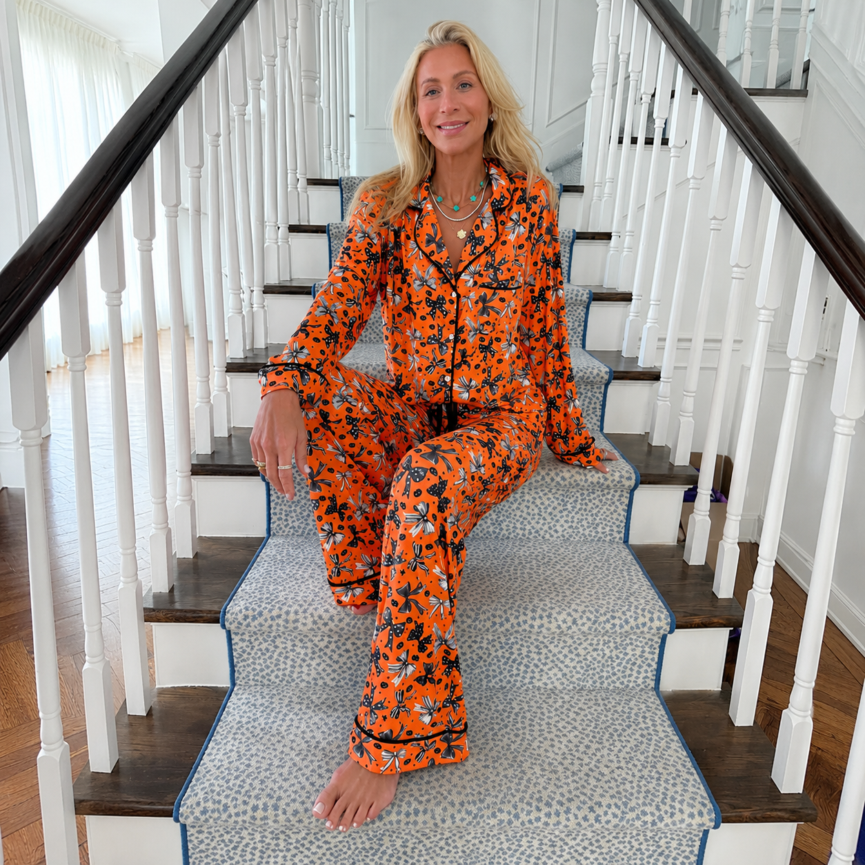 Halloween Bows Wide Leg Pajama Set