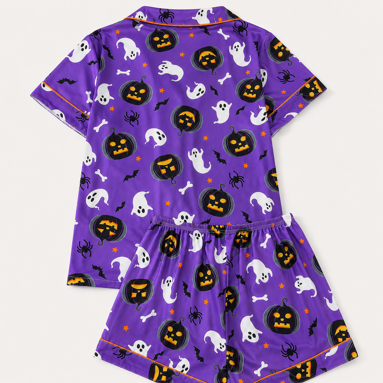 2 Pieces Halloween Theme Shirt And Shorts Set Pajamas For Women