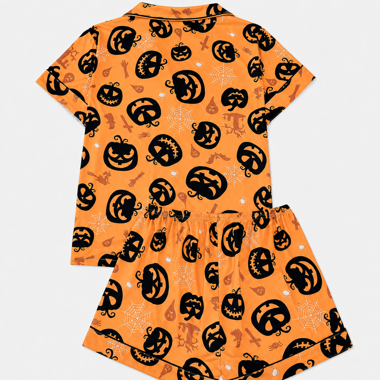 2 Pieces Halloween Theme Shirt And Shorts Set Pajamas For Women