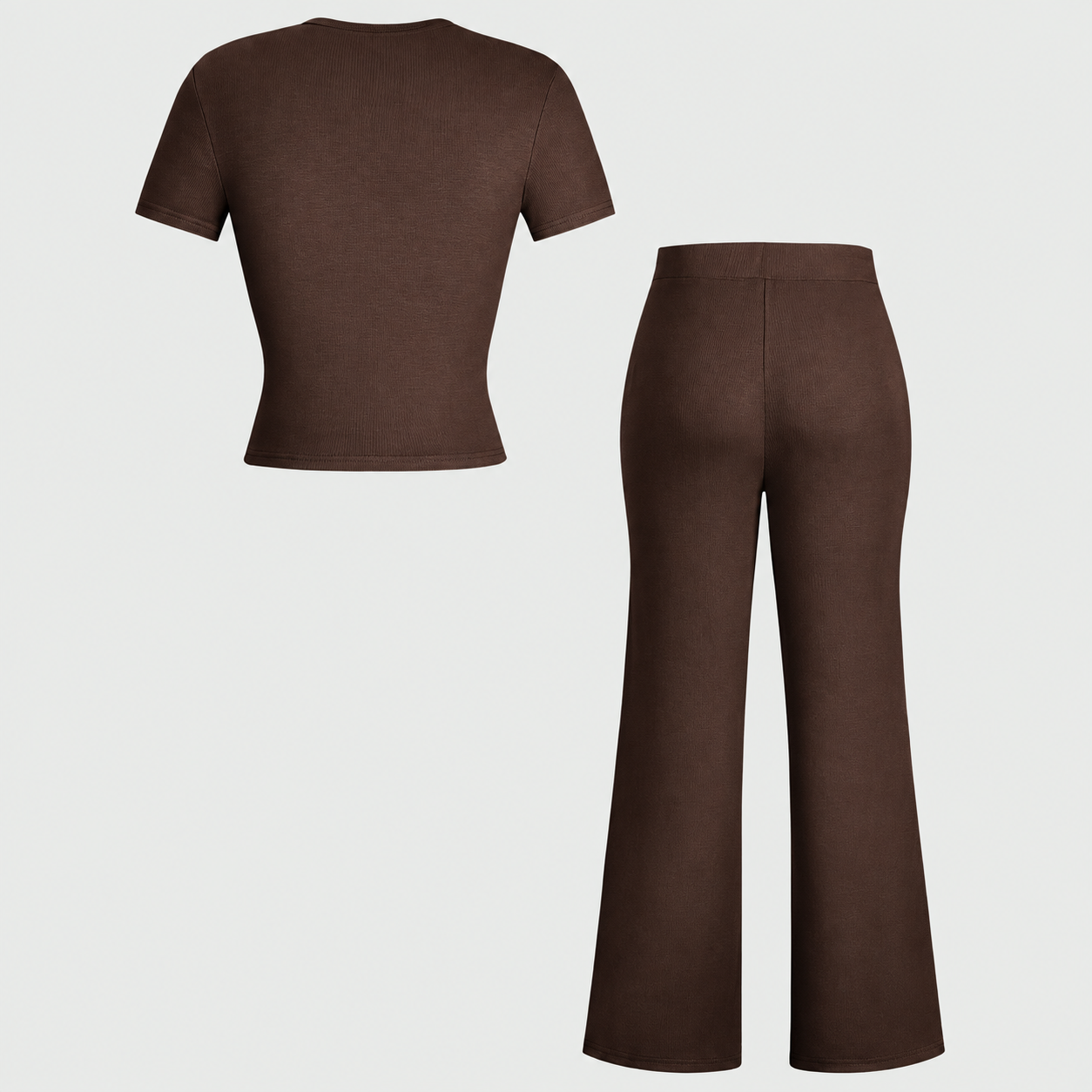 Short Sleeve T Shirt and Straight Pants 2 Piece Casual Activewear Set for Women