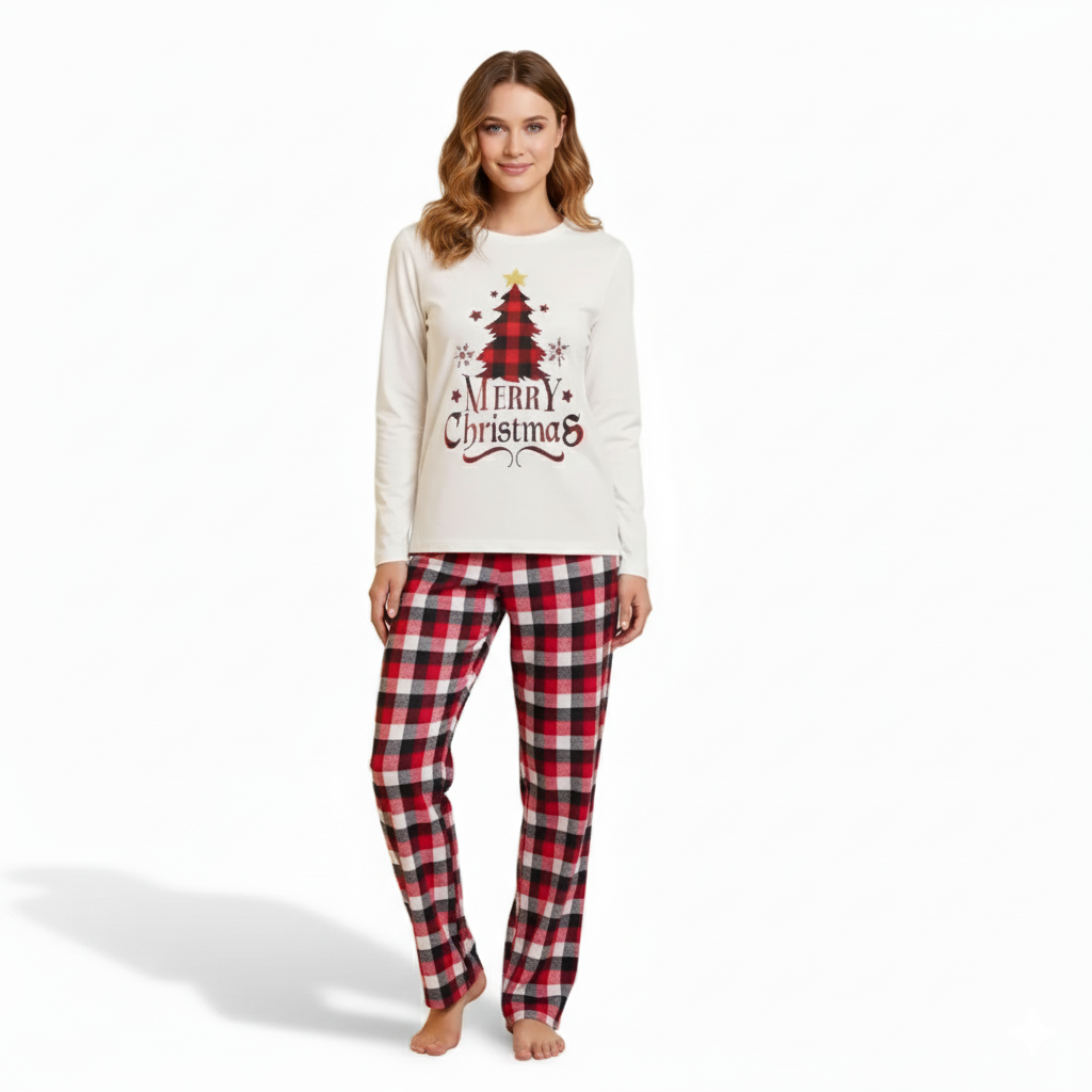 Christmas All Over Print Matching Family Pajama Set With Dog Outfit