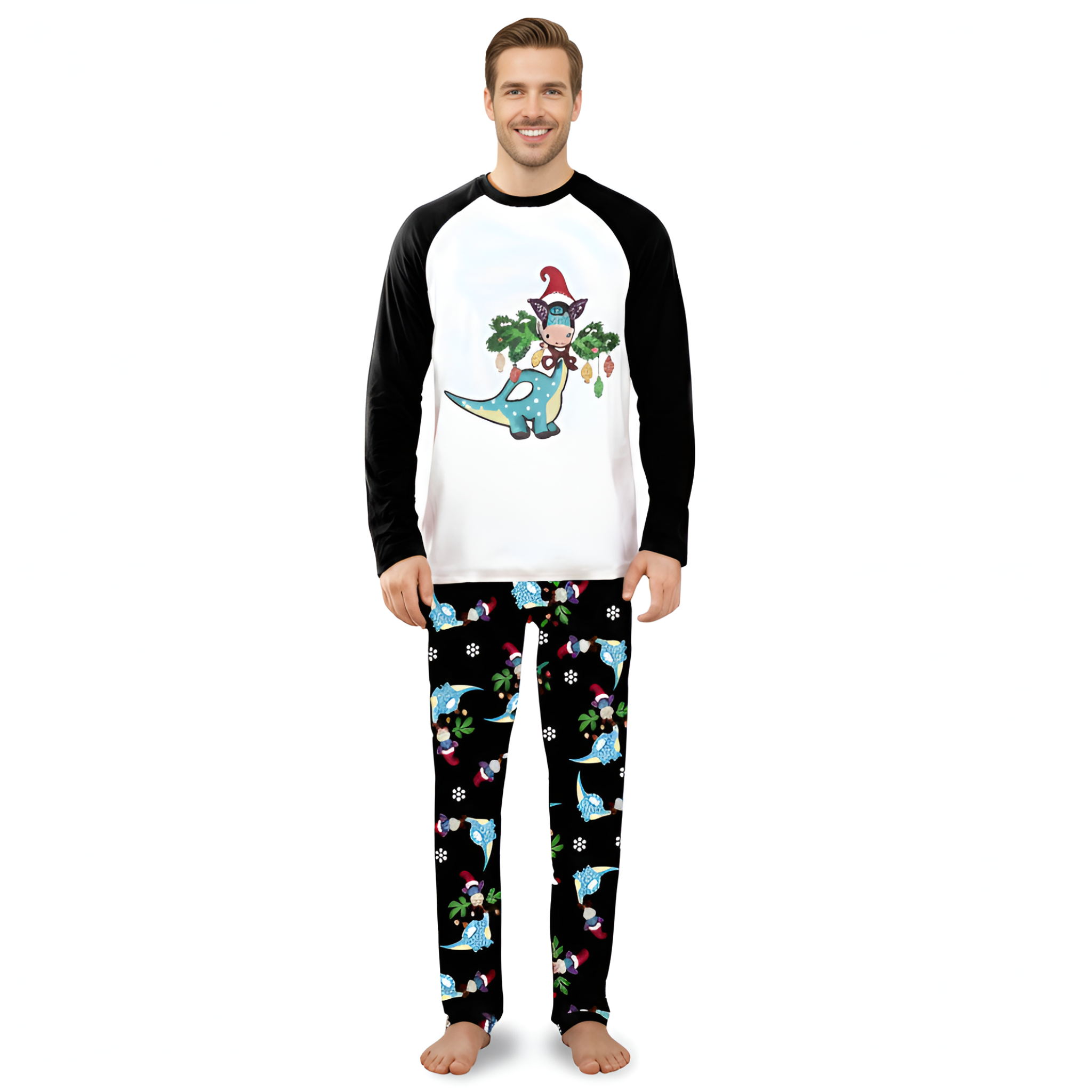Christmas Dinosaur Print Family Matching Pajama Sets