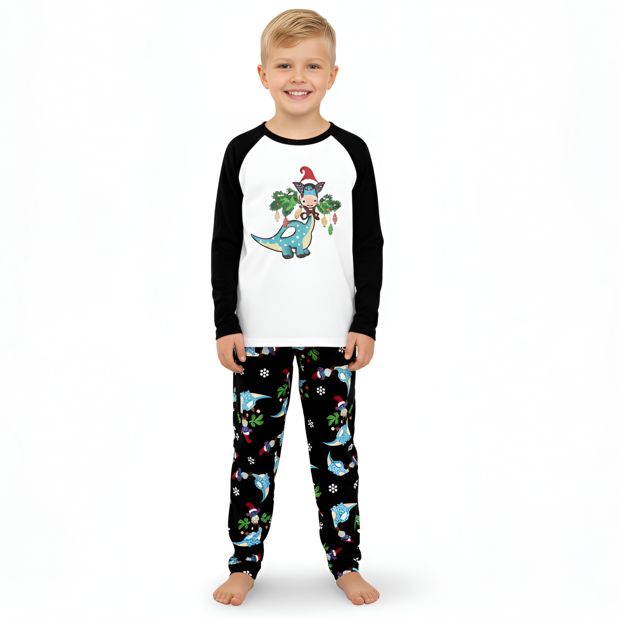Christmas Dinosaur Print Family Matching Pajama Sets