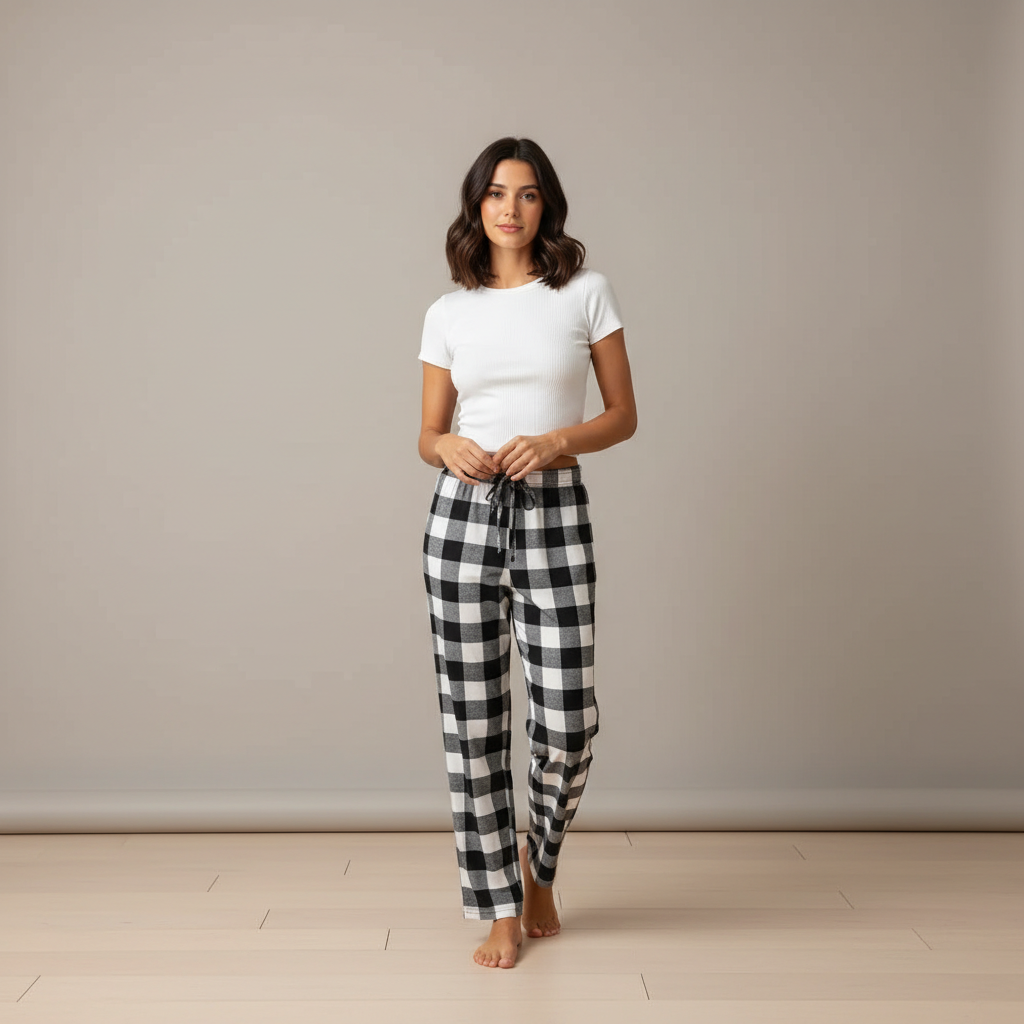 Plaid Lounge Pajama Pants for Women