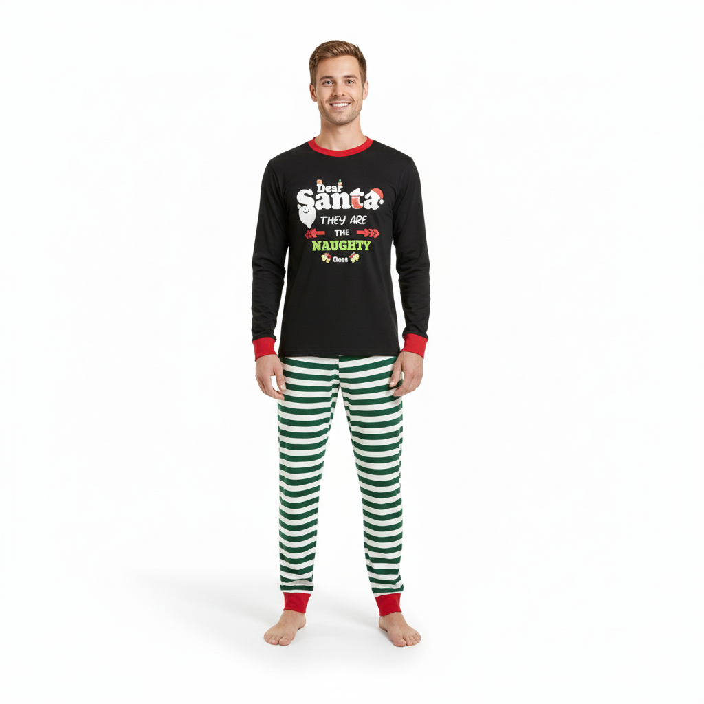 Dear Santa Letter Printed Christmas Family Pajama Set