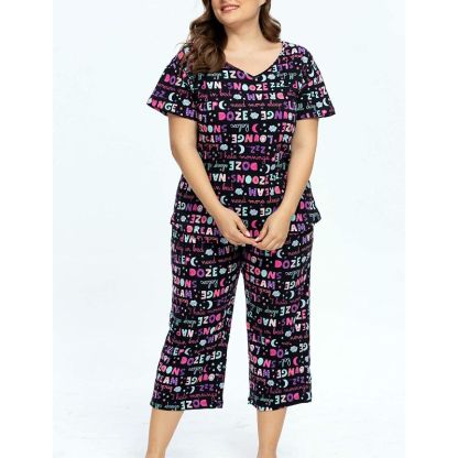 Sleepwear Tops With Capri Pants