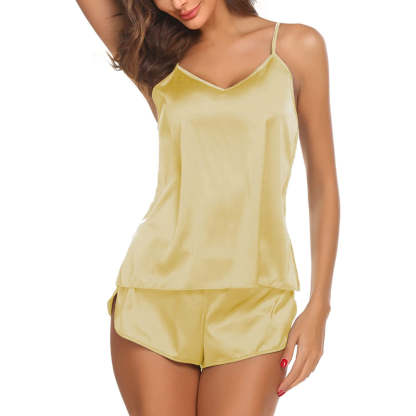 Women Lingerie Satin Silk Pajamas Cami Nightwear