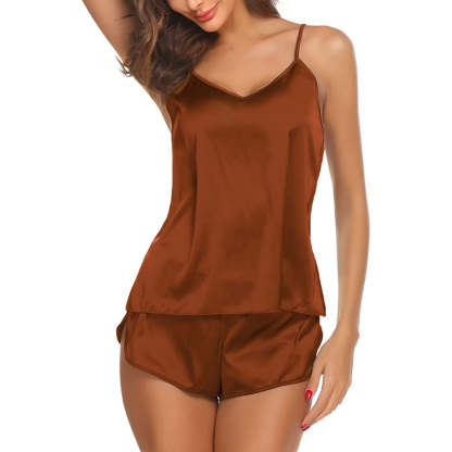 Women Lingerie Satin Silk Pajamas Cami Nightwear