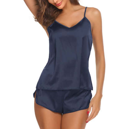 Women Lingerie Satin Silk Pajamas Cami Nightwear
