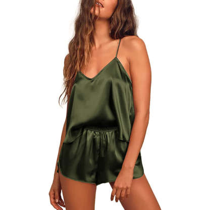 Women Lingerie Satin Silk Pajamas Cami Nightwear