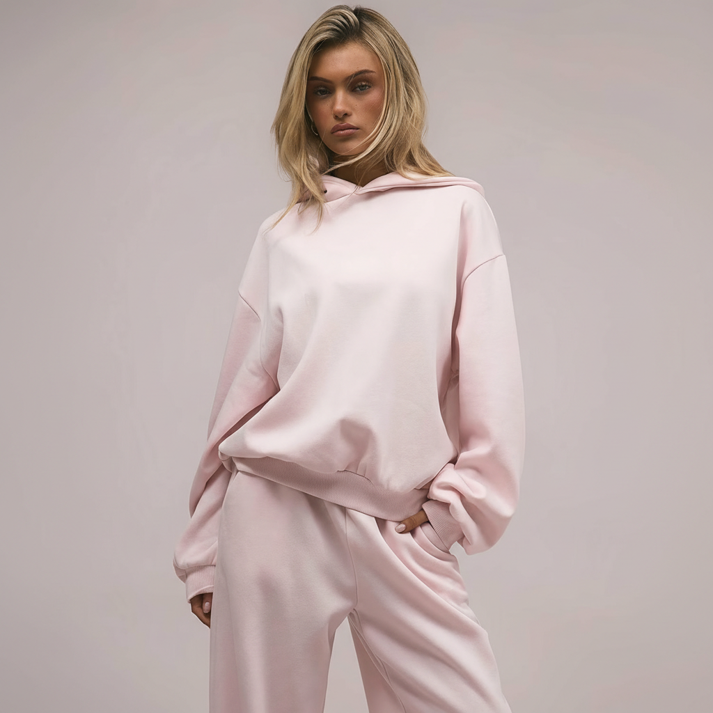 Two Piece Oversized Hoodie And Loose Fit Sweatpants Set With Pockets For Women