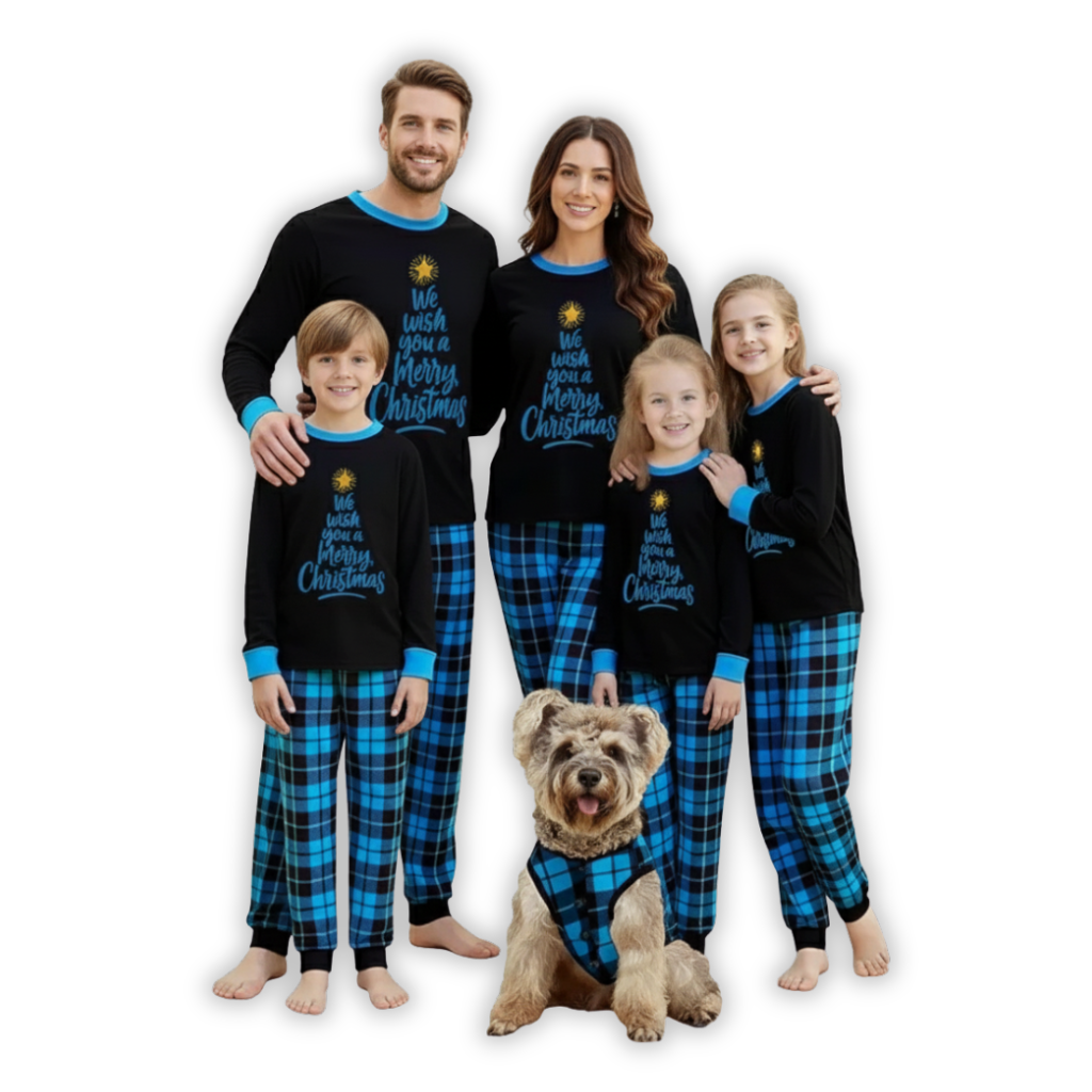 Festive Christmas All Over Print Matching Family Sleepwear Set