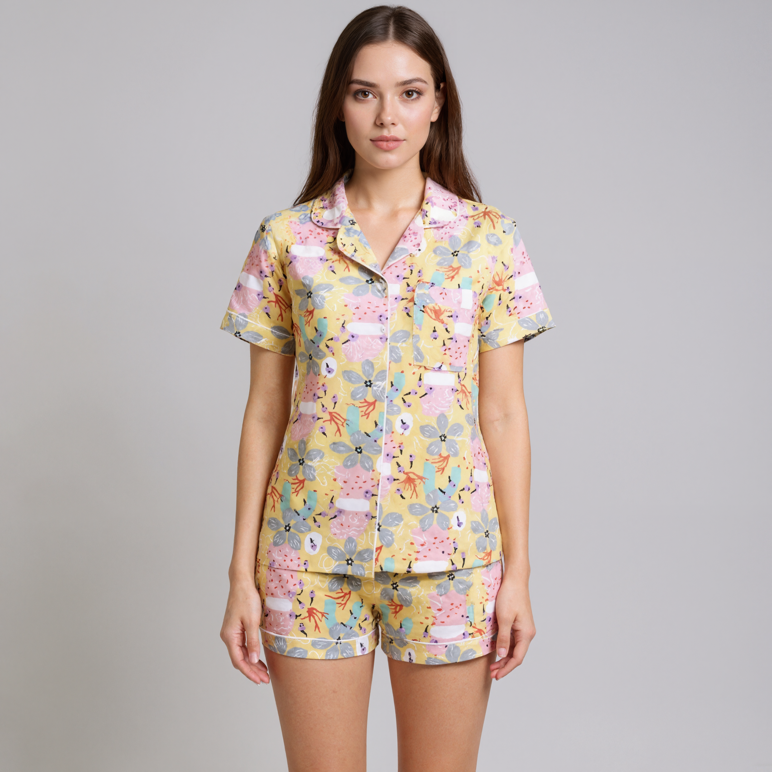 Floral Printed Summer Pajama Set