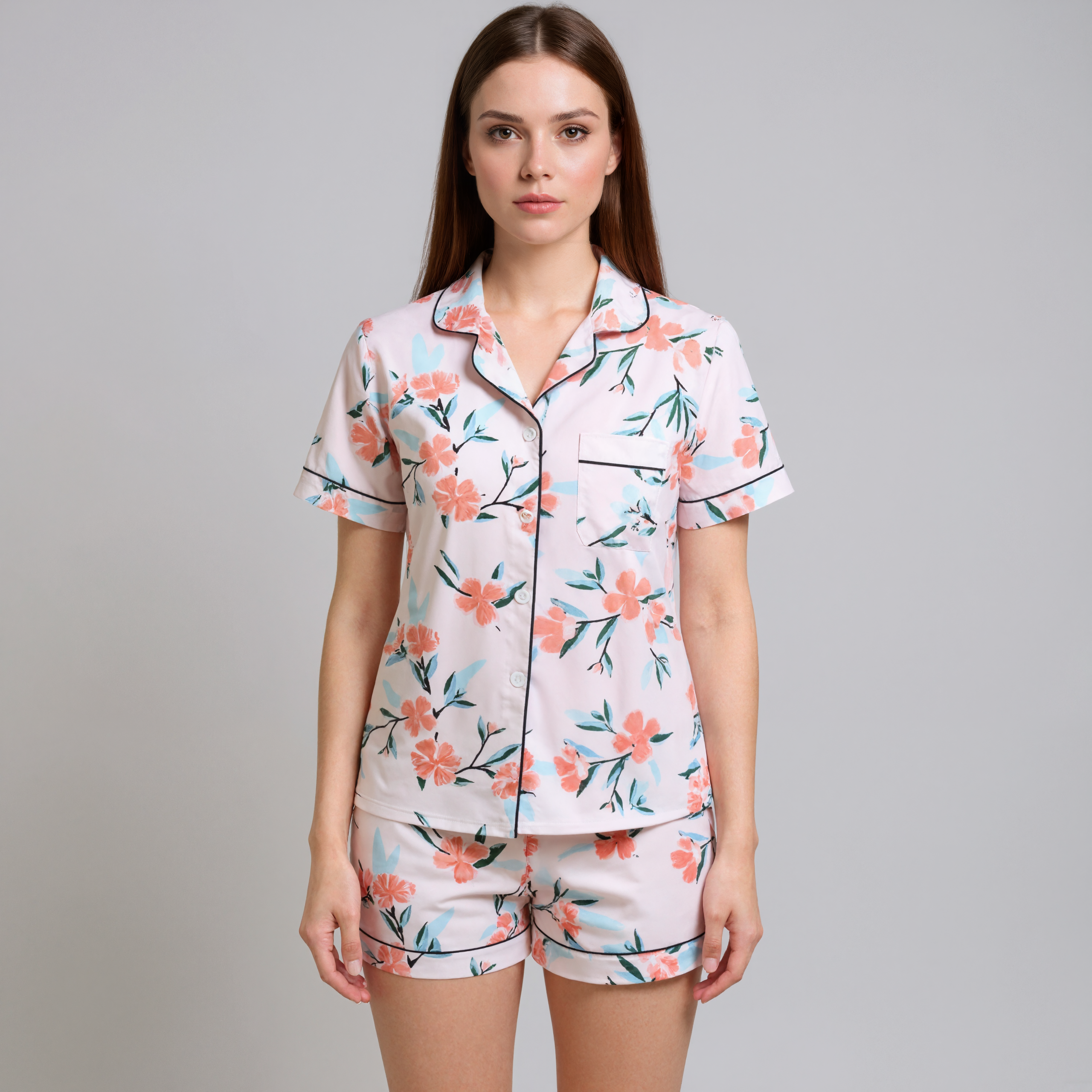 Floral Printed Summer Pajama Set