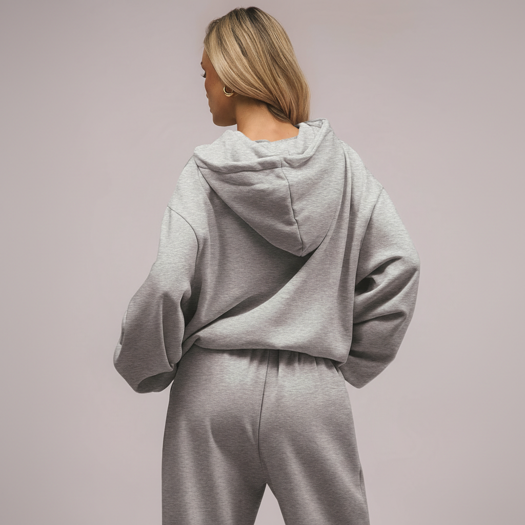 Two Piece Oversized Hoodie And Loose Fit Sweatpants Set With Pockets For WomenTwo Piece Oversized Hoodie And Loose Fit Sweatpants Set With Pockets For Women - Image 8