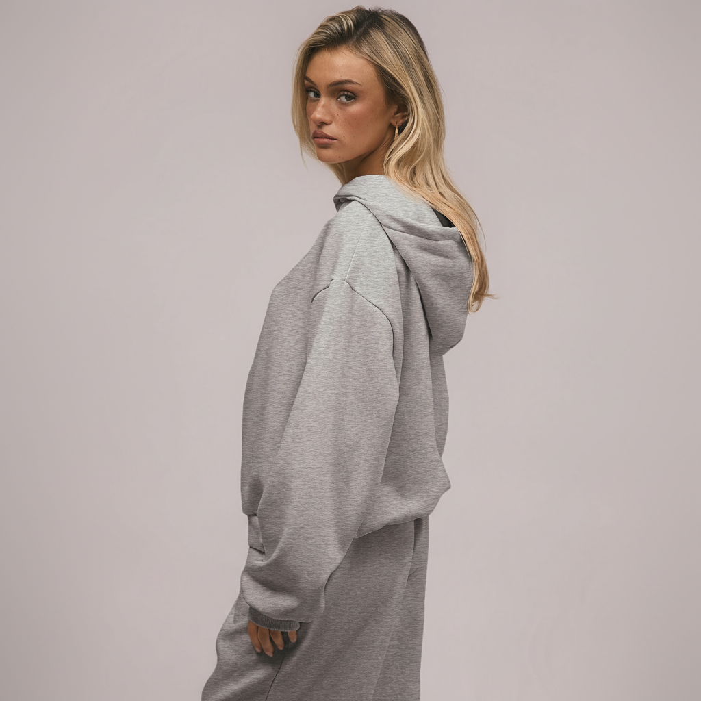 Two Piece Oversized Hoodie And Loose Fit Sweatpants Set With Pockets For WomenTwo Piece Oversized Hoodie And Loose Fit Sweatpants Set With Pockets For Women - Image 6