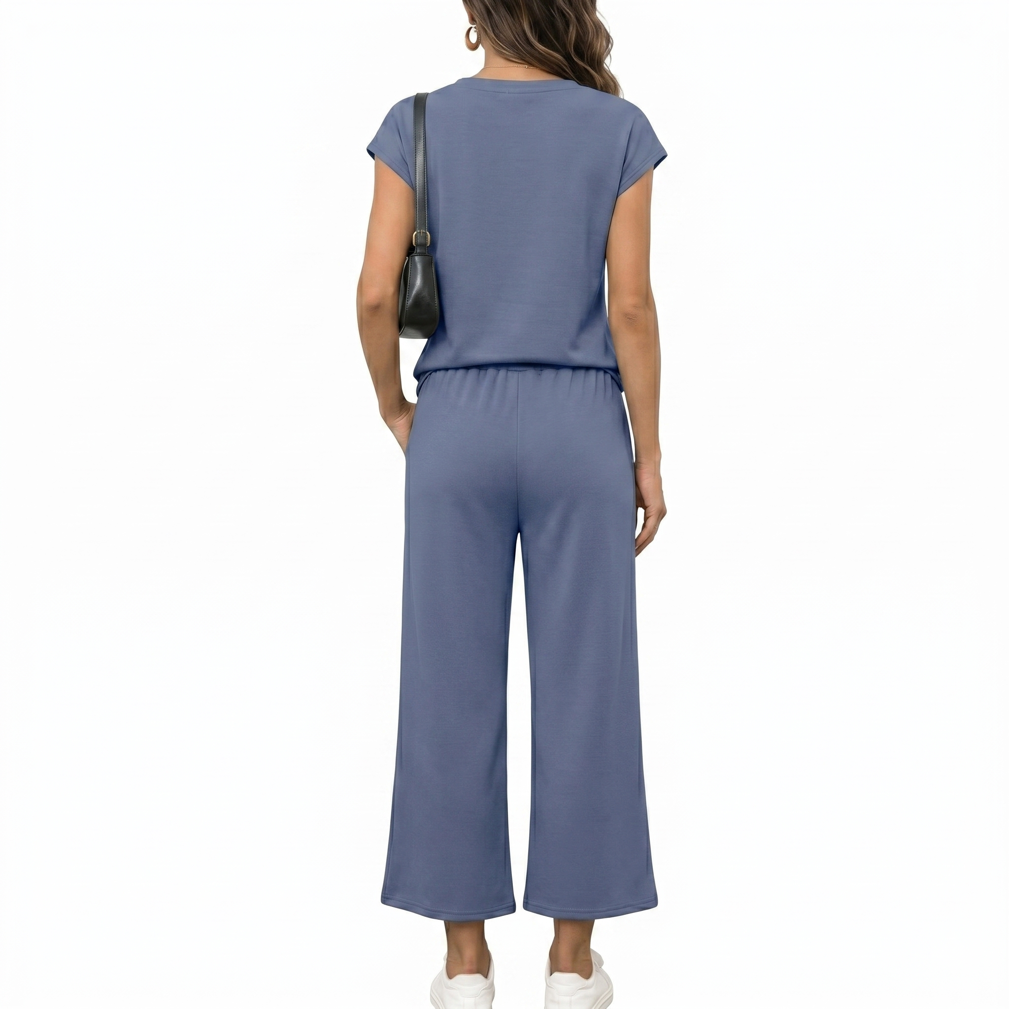 Summer Cap Sleeve Two Piece Lounge Set For Women