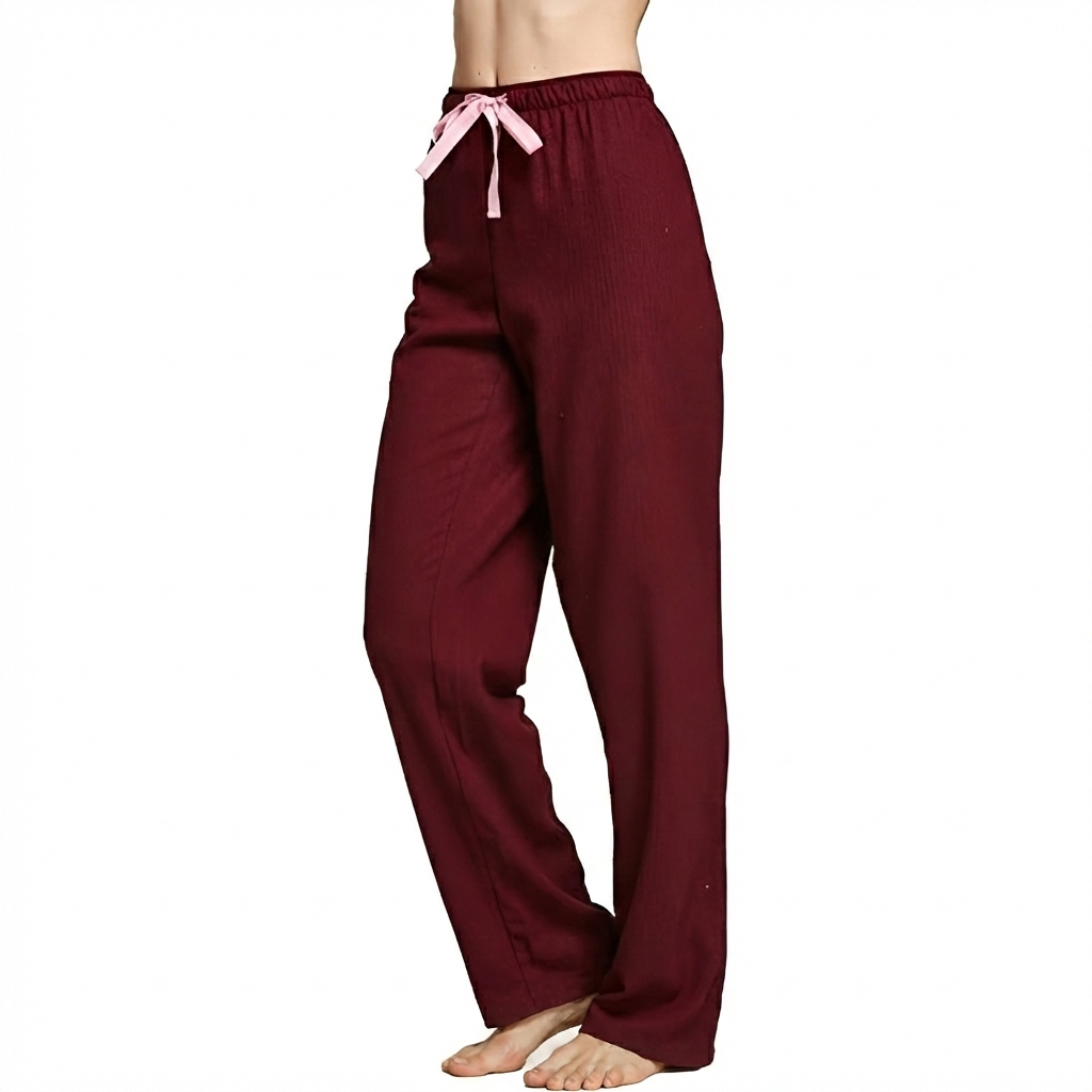 Flannel Plaid Pajama Pants With Drawstring For Women