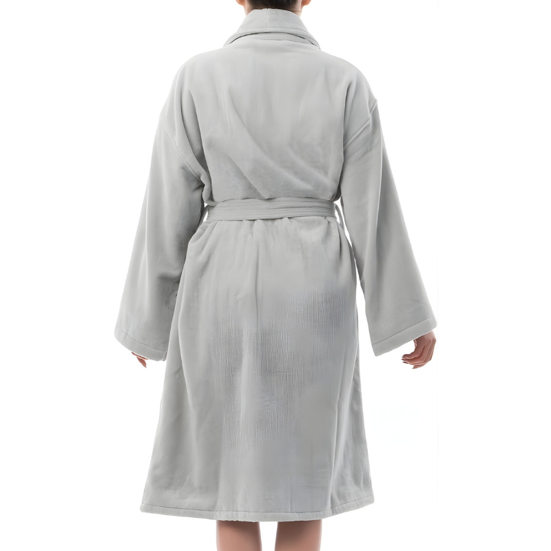 Soft Terry Bathrobe With Shawl Collar And Belt