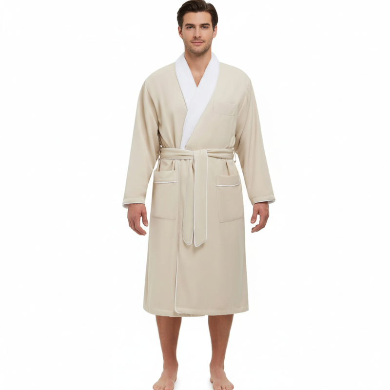 Plush Lined Microfiber Bathrobe With Pockets For Women