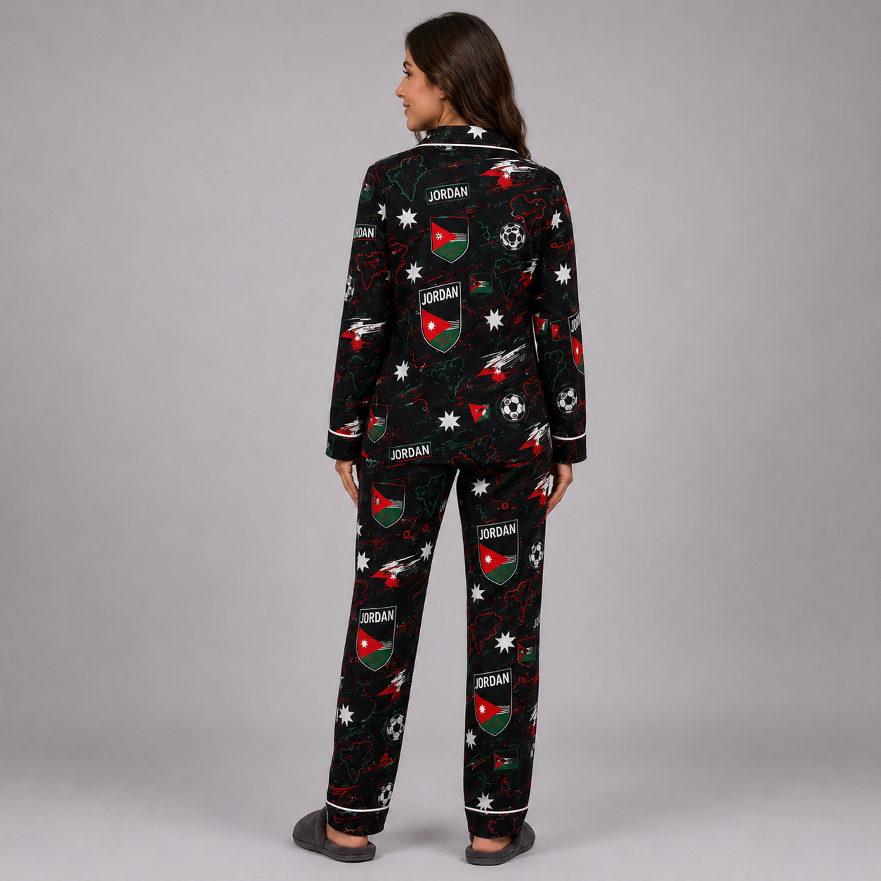 World Cup 2026 Jordan Football Themed All Over Printed Matching Pajama Set