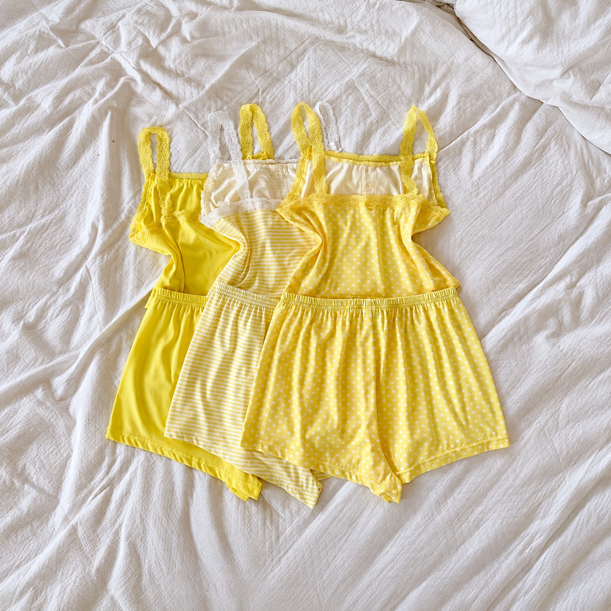 6 Pieces Floral Lace Camisole Pajama Set For Women