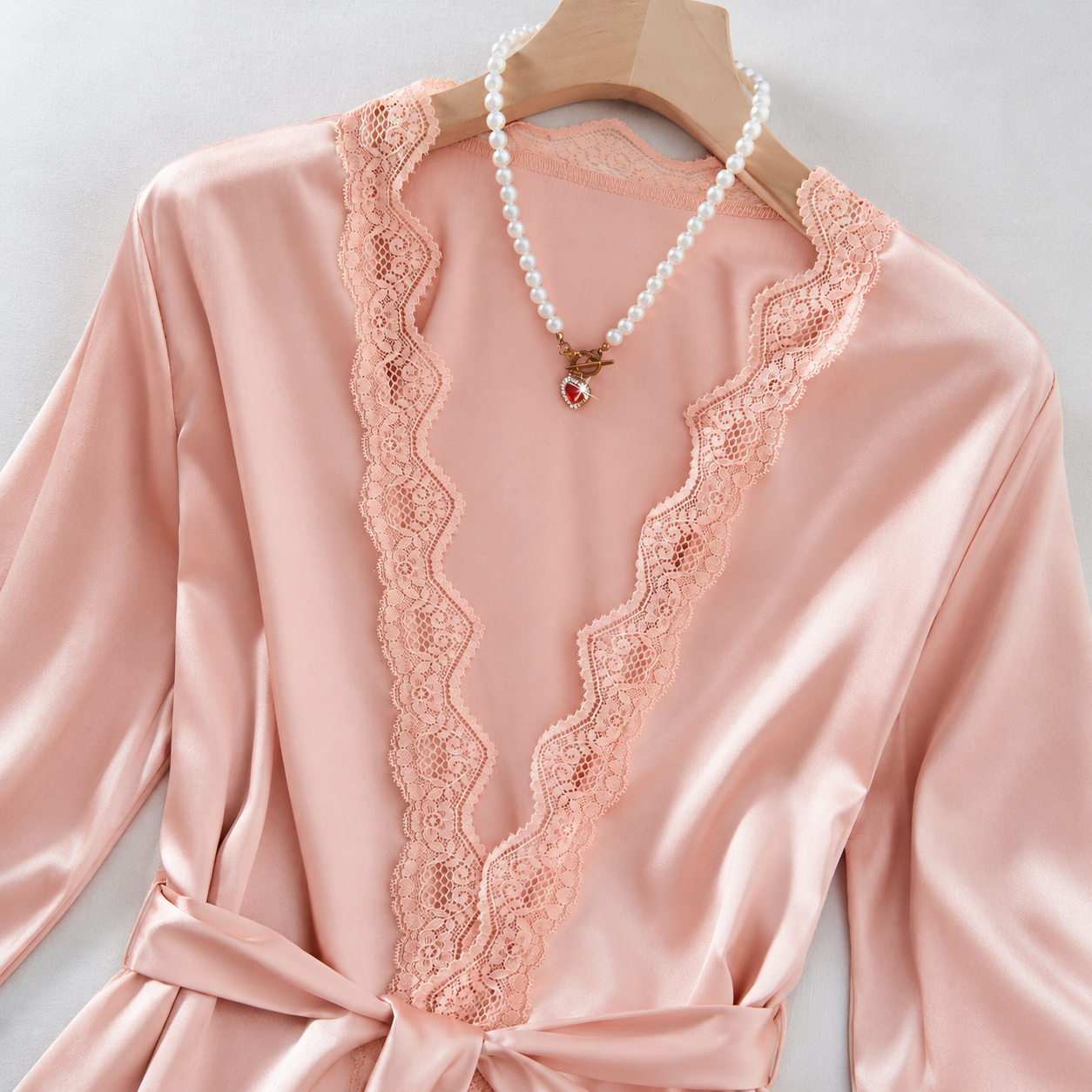 4 Pieces Long Sleeve Robe Pajama Set For Women